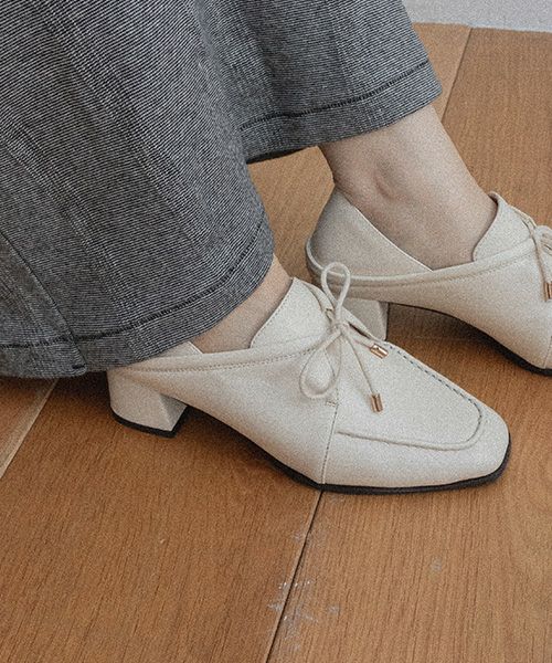 50%OFF】レザー 2WAY レースアップシューズ | A de Vivre（アドゥ