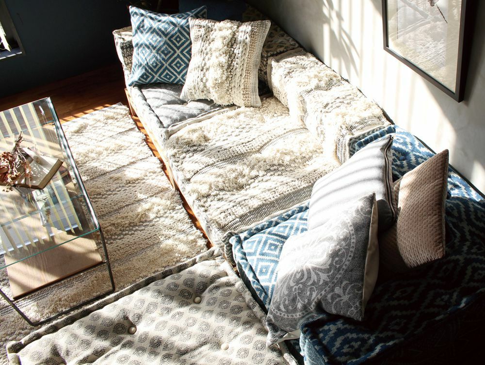 クーポン対象】ブロック マルチ ソファ コーナー ノス ブルー - a