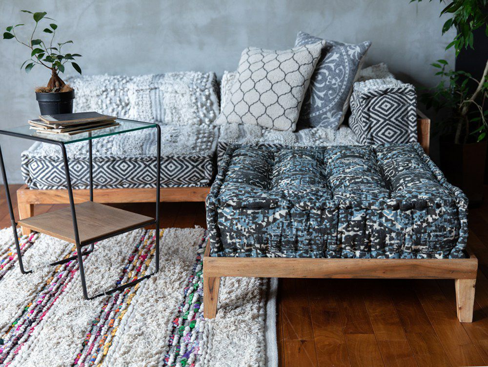 ブロック マルチ ザブ オットマン HUS ホワイト - a.depeche(アデペシュ)