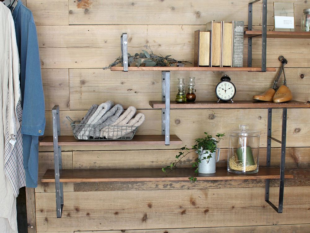 アイアン ウォールシェルフサポート L | 家具・インテリア a.depeche