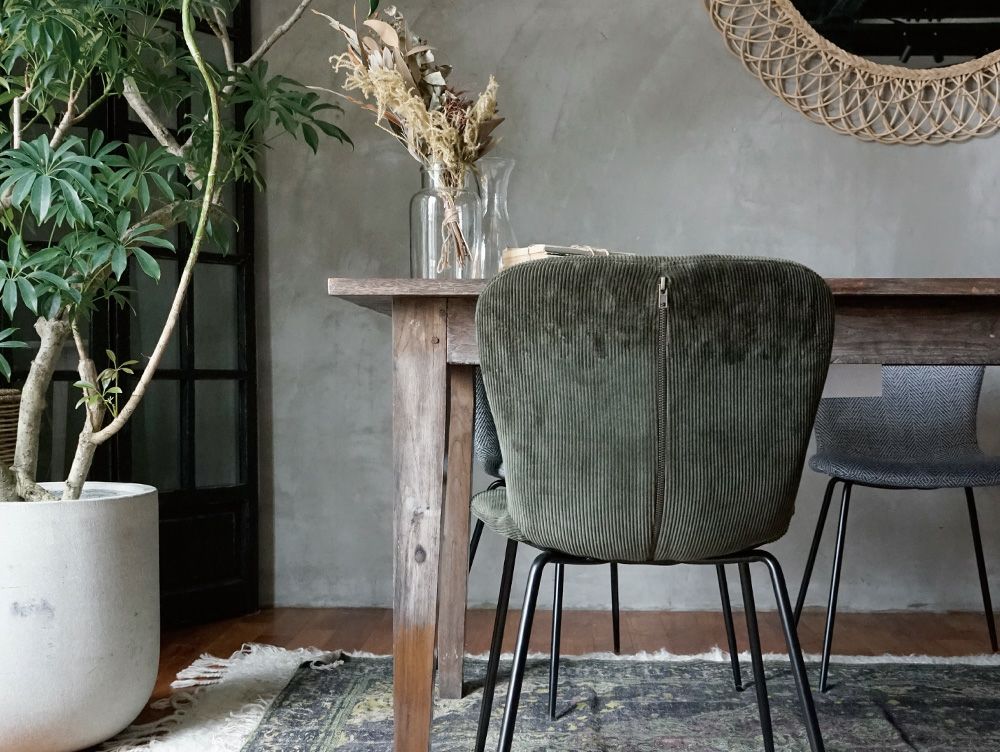 ジップ デザイン チェア コーデュロイ - a.depeche(アデペシュ)