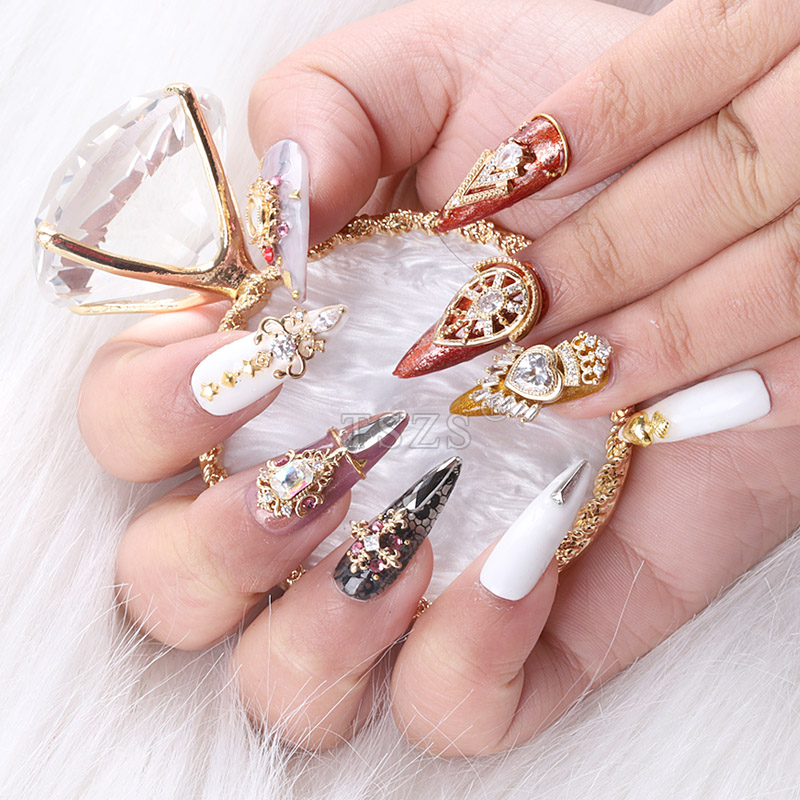 Tszs-偽のネイル用の透明なアクリルチップ,500ピース/ロット,10サイズ