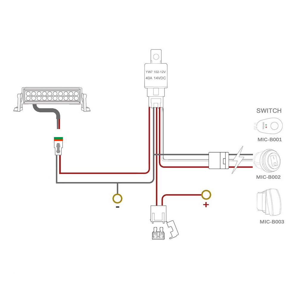 共同ライトヘビー Led ライトバー配線ハーネスキット 3 メートル防水