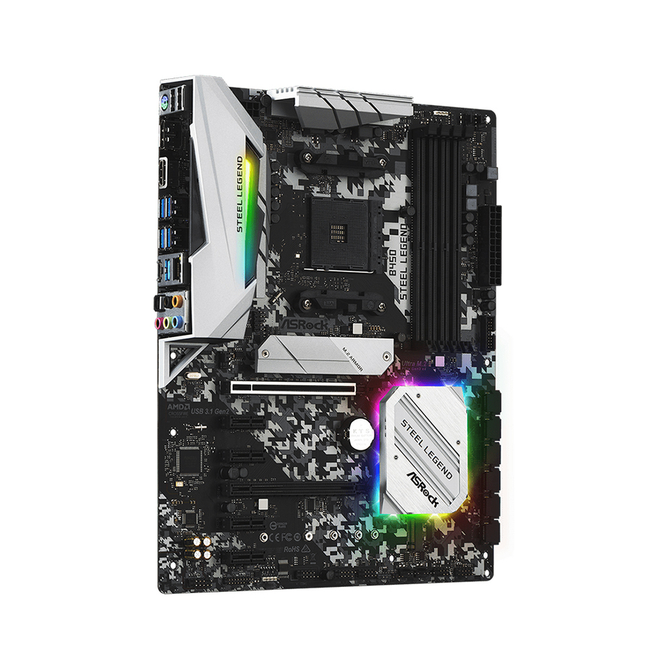 ASRock B450 STEEL LEGEND Motherboard Support Ryzen 5 5600 5600G R7