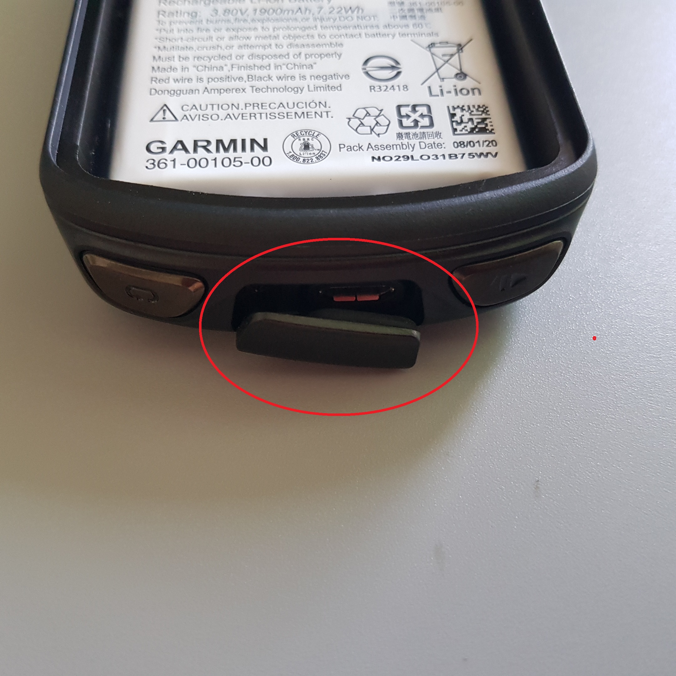 Garmin Edge 1030 Plus用ラバーキャップ,オリジナルのUSB