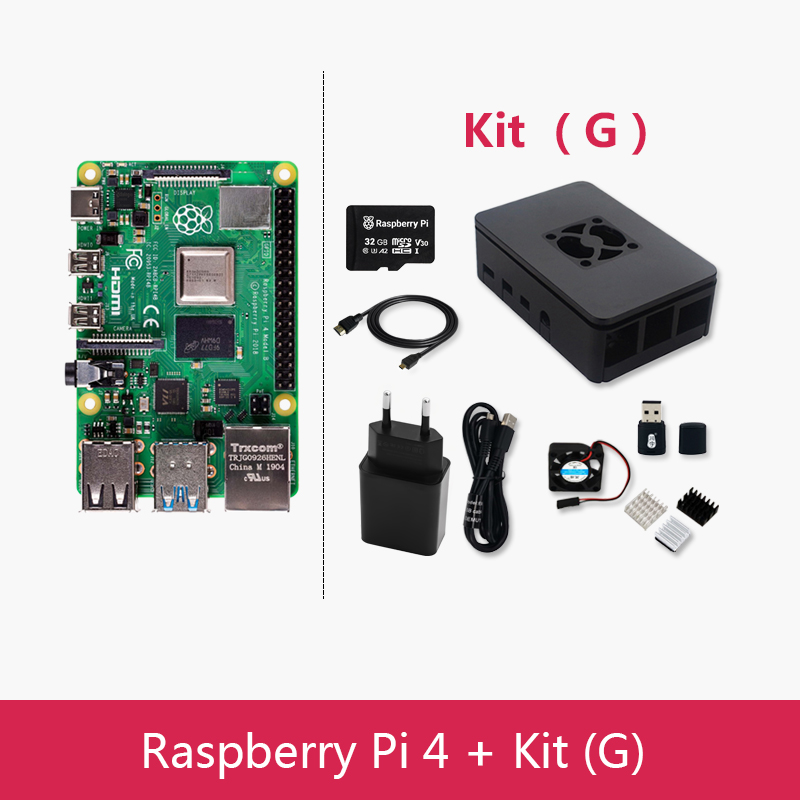 Official Original Raspberry Pi 4 Model B Dev Board or 4b Kit(G