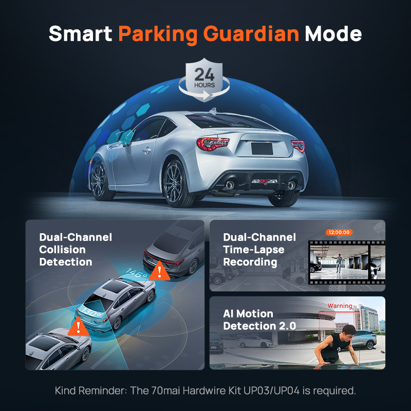 70mai 4Kドライブレコーダー Omni X800 4Gハードワイヤーキット UP04