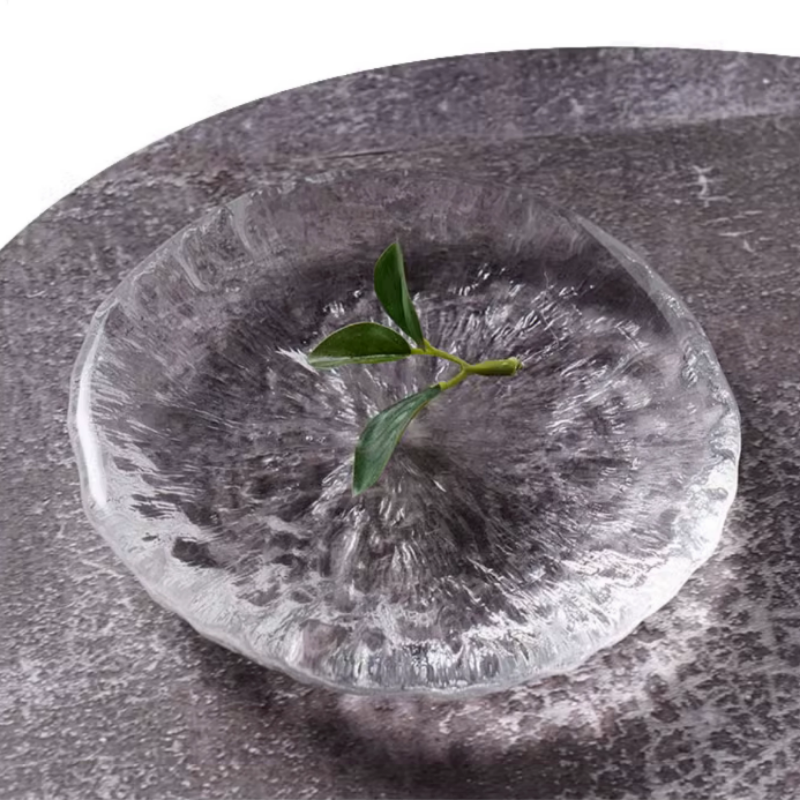 Transparent Crystal Glass Dinner Plate Dessert Plates Sushi Plate