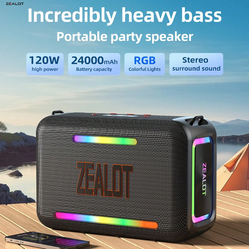 ZEALOT S95 Portable Wireless Speaker 120W with 4 Subwoofers 6D
