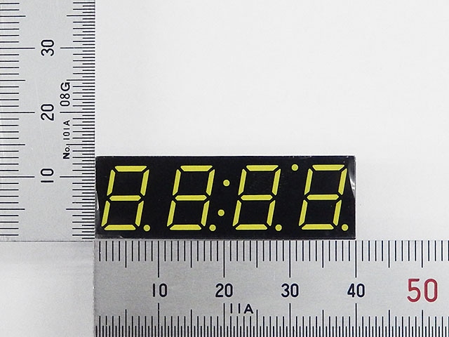 4桁白色7セグメントLED表示器(コロン付) アノードコモン(アノード共通