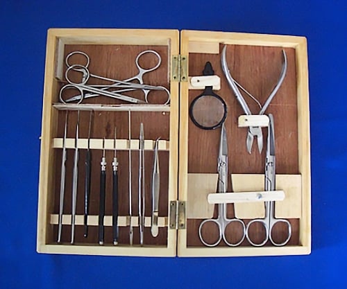 61-4481-93 解剖セット 15点 木箱入り 550015 【AXEL】 アズワン