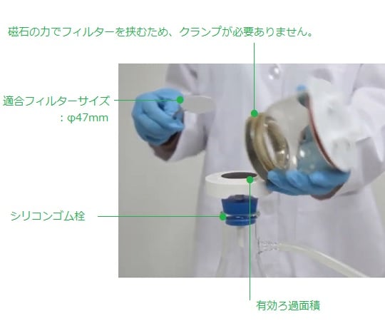 3-6569-02 マグネチックフィルターファンネル 500mL XB500 【AXEL