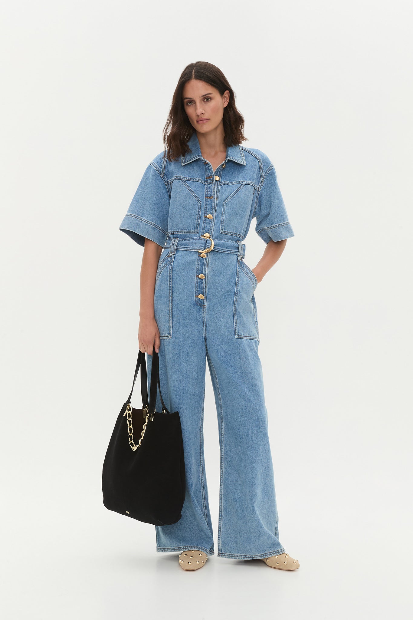Lane Denim Jumpsuit | Coastal Wash | Aje – Aje ROW