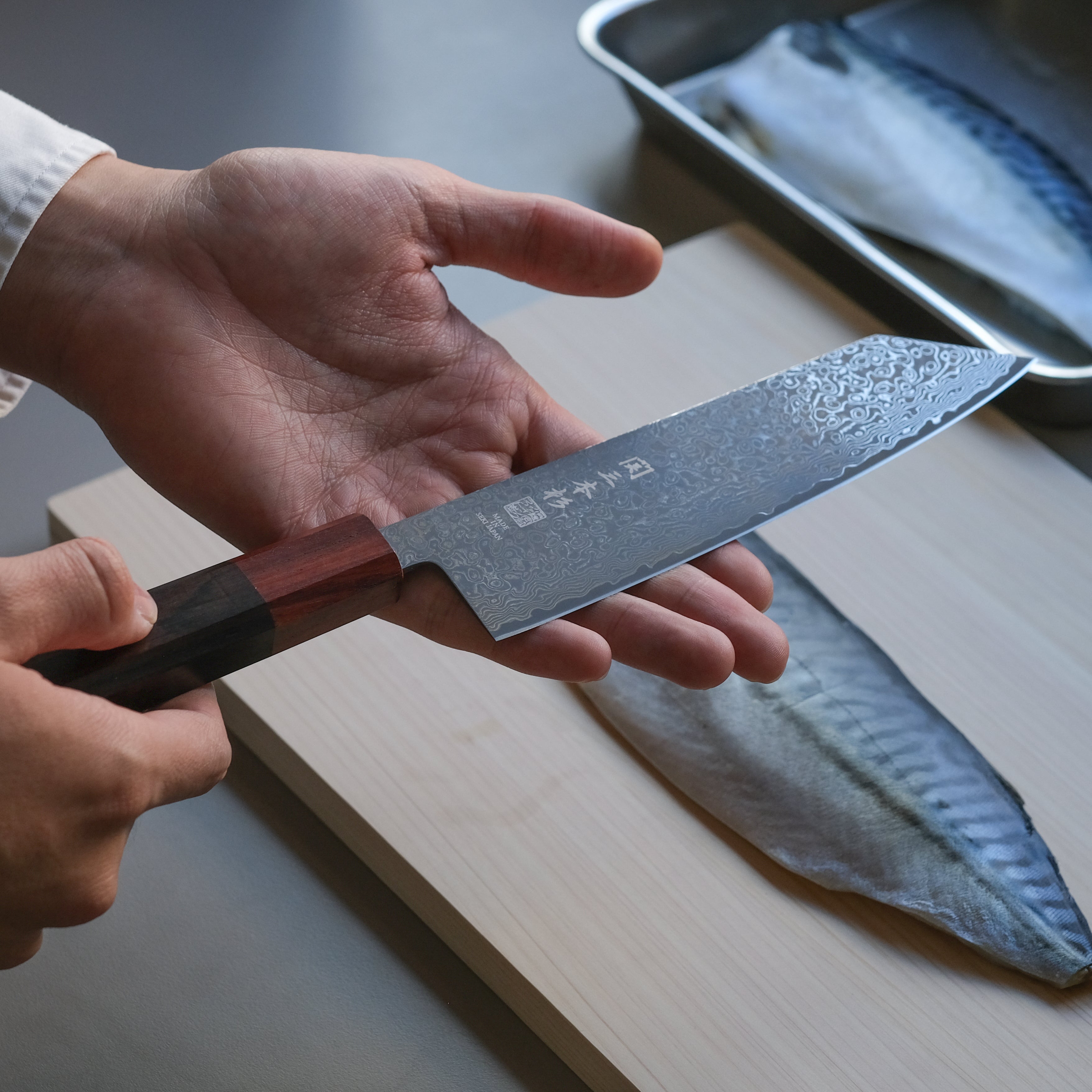 関 三本杉 VG10 三徳包丁 黒檀柄