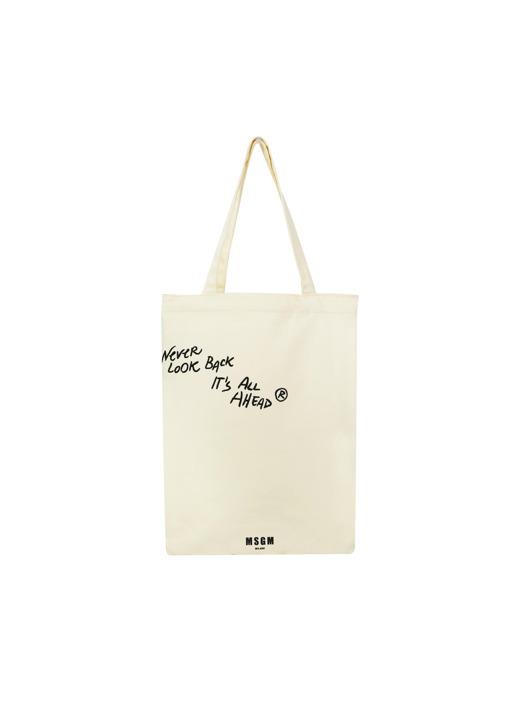 MSGM】 【【New】MSGM NEVER LOOK BACK ステートメントロゴ トート