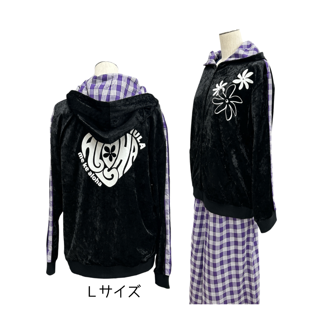 パラカ柄 ベロアパーカー | アロハキキ フラダンス衣装専門店