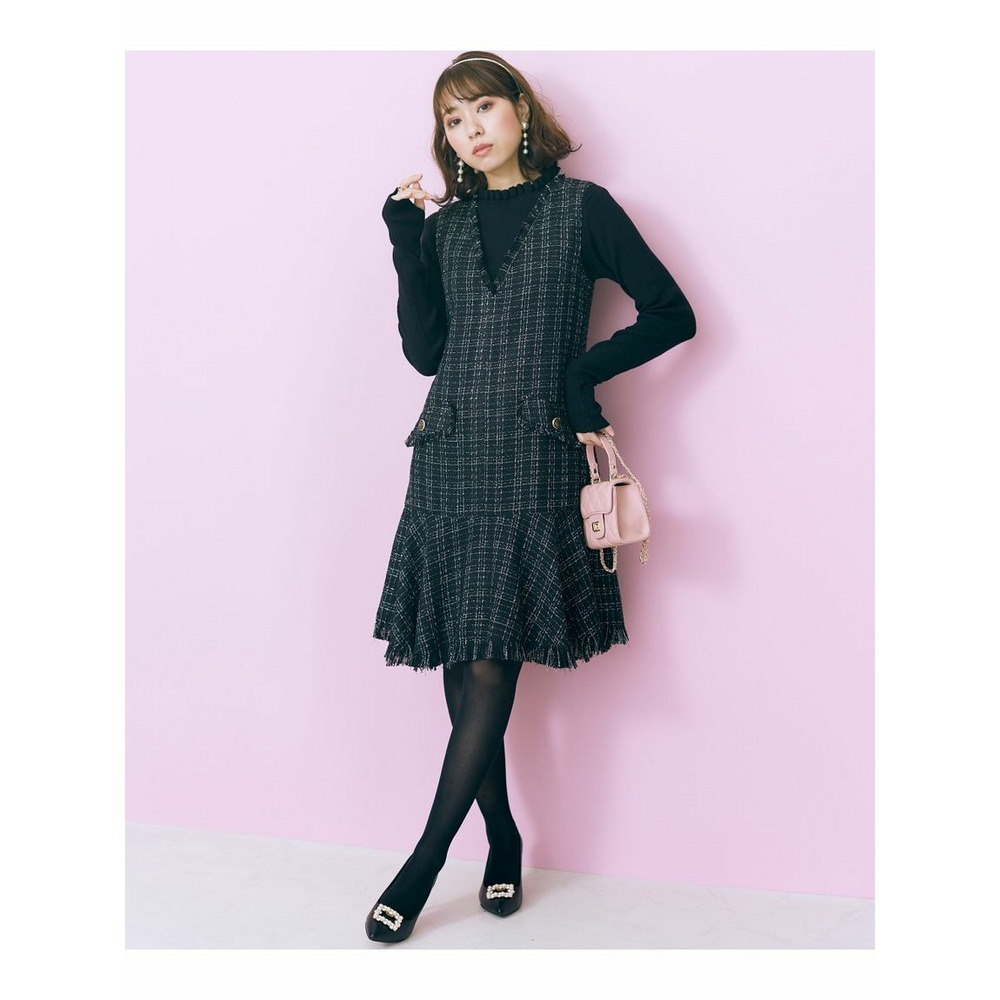 ツイードジャンパースカート 大きいサイズ marun AMR0123E0024