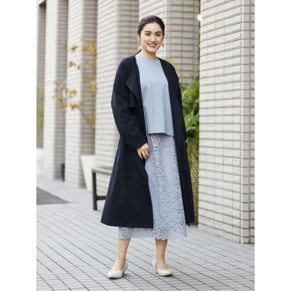 大きいサイズ】ノーカラートレンチコート OLUBM-05170｜【アリノマ