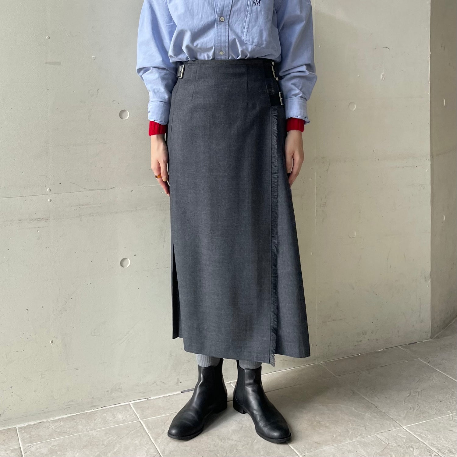 O'neil of Dublin キルトスカート ダブルベルト グレー – A list of my