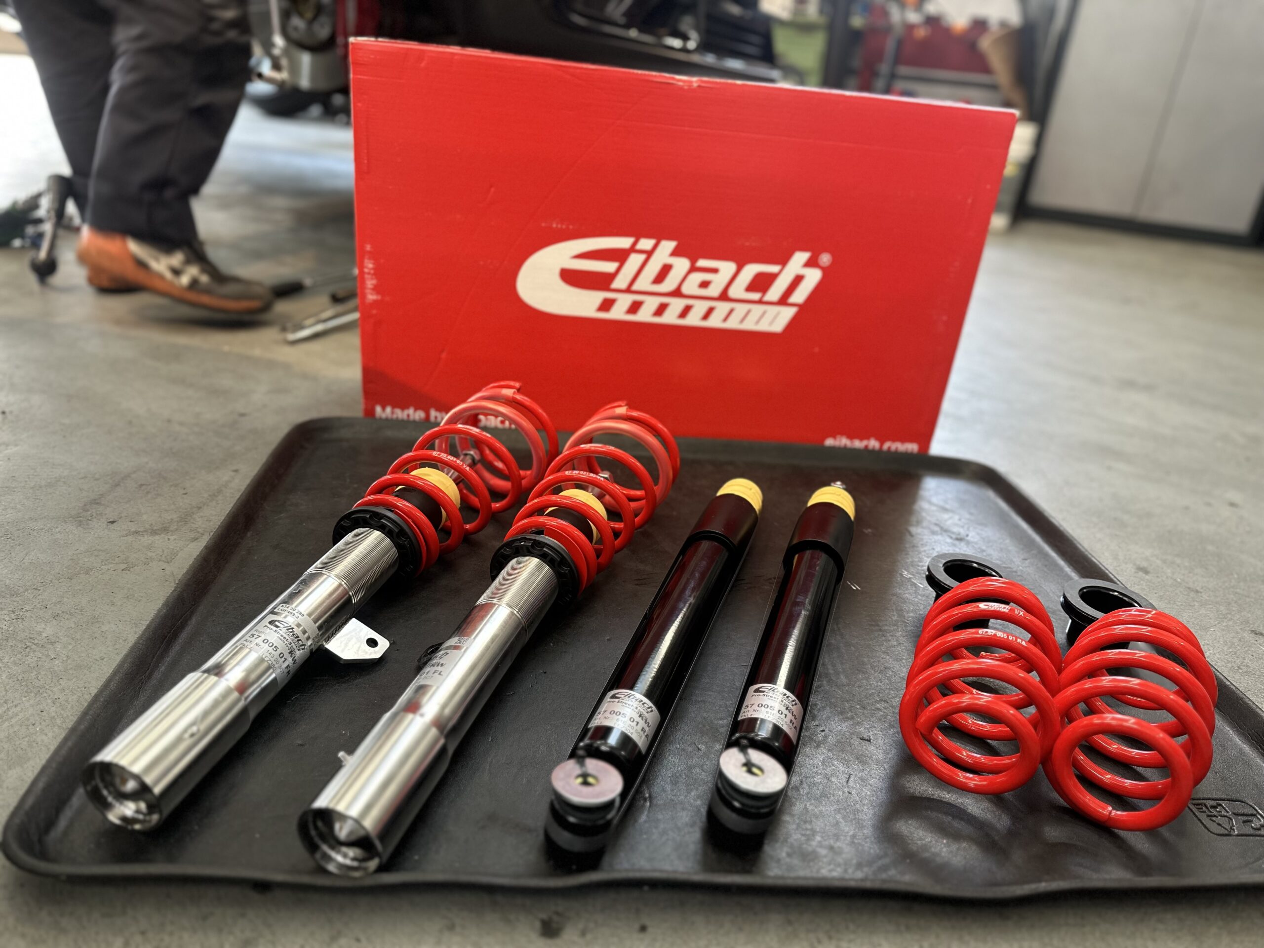 F54 JCW に Eibach PRO STREET Sでローダウンスプリングからステップ