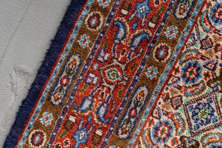 イラン産 1980年代 ペルシャ絨毯】手織り絨毯-アンティークラグ