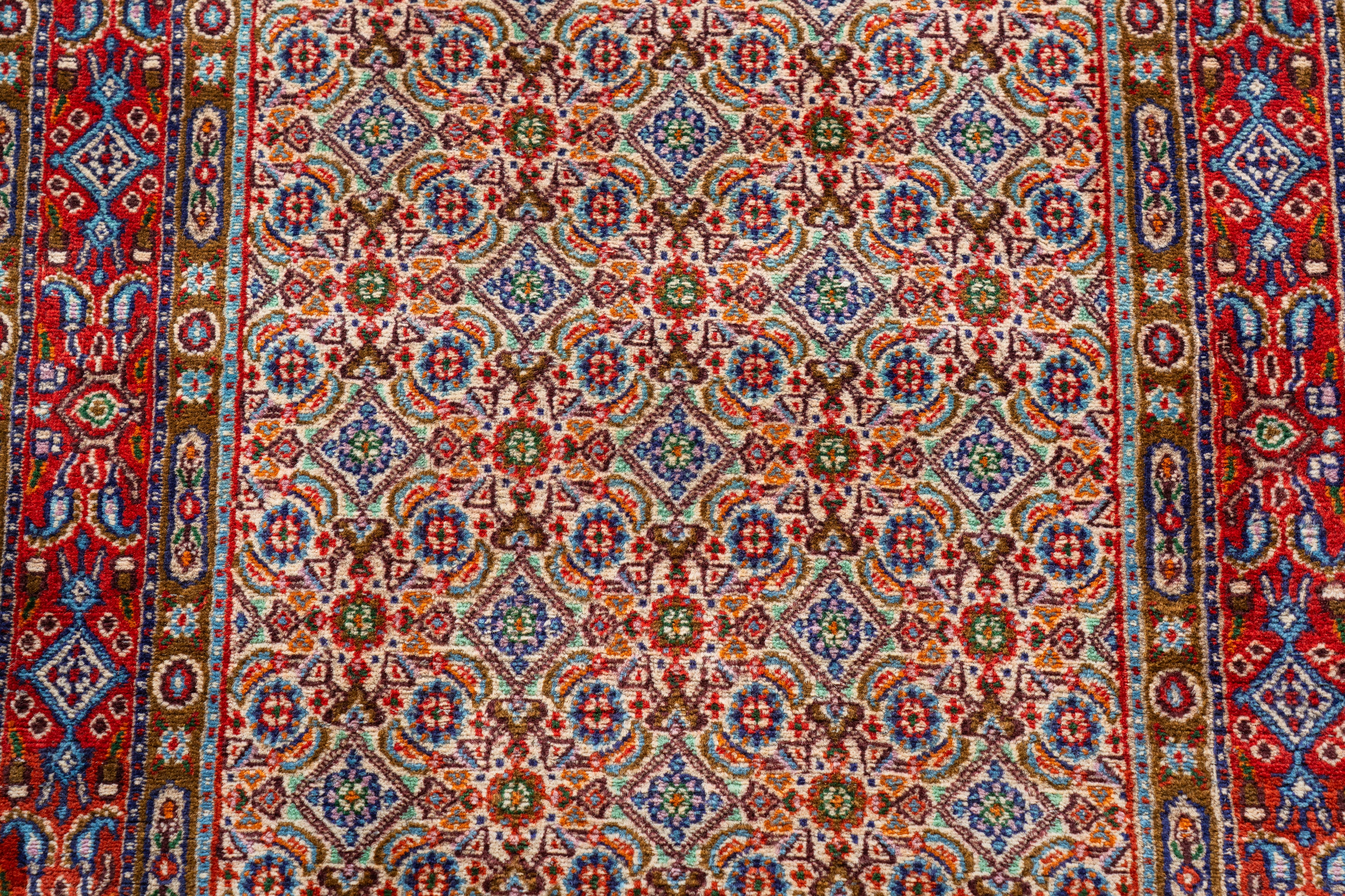 イラン産 1980年代 ペルシャ絨毯】手織り絨毯-アンティークラグ