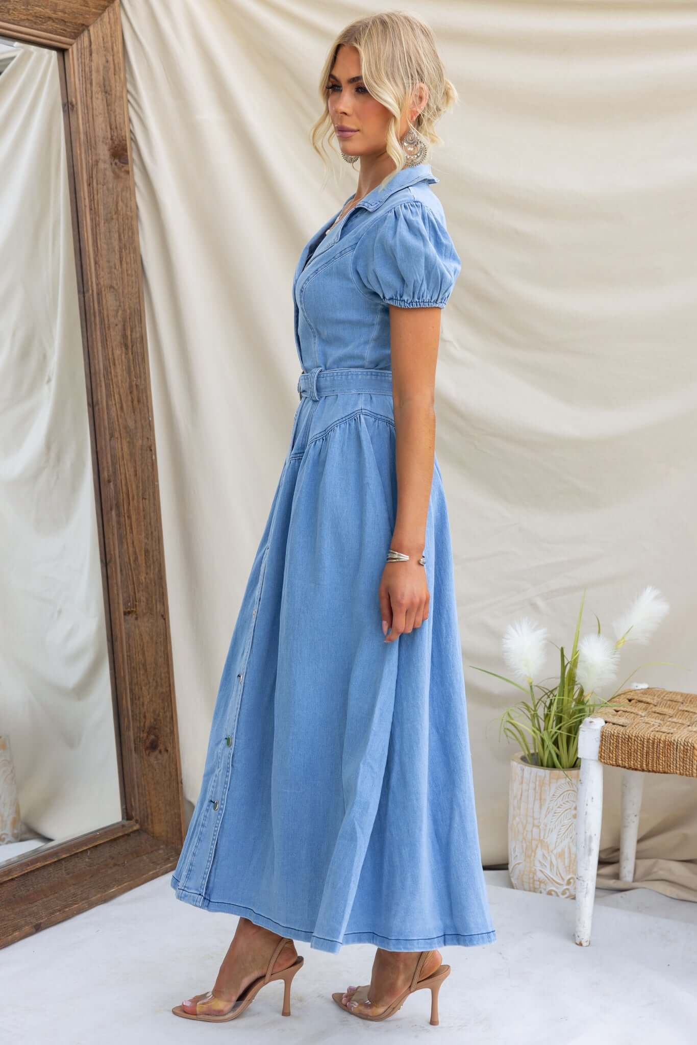 Zacha Denim Maxi Dress – Amaroso Boutique