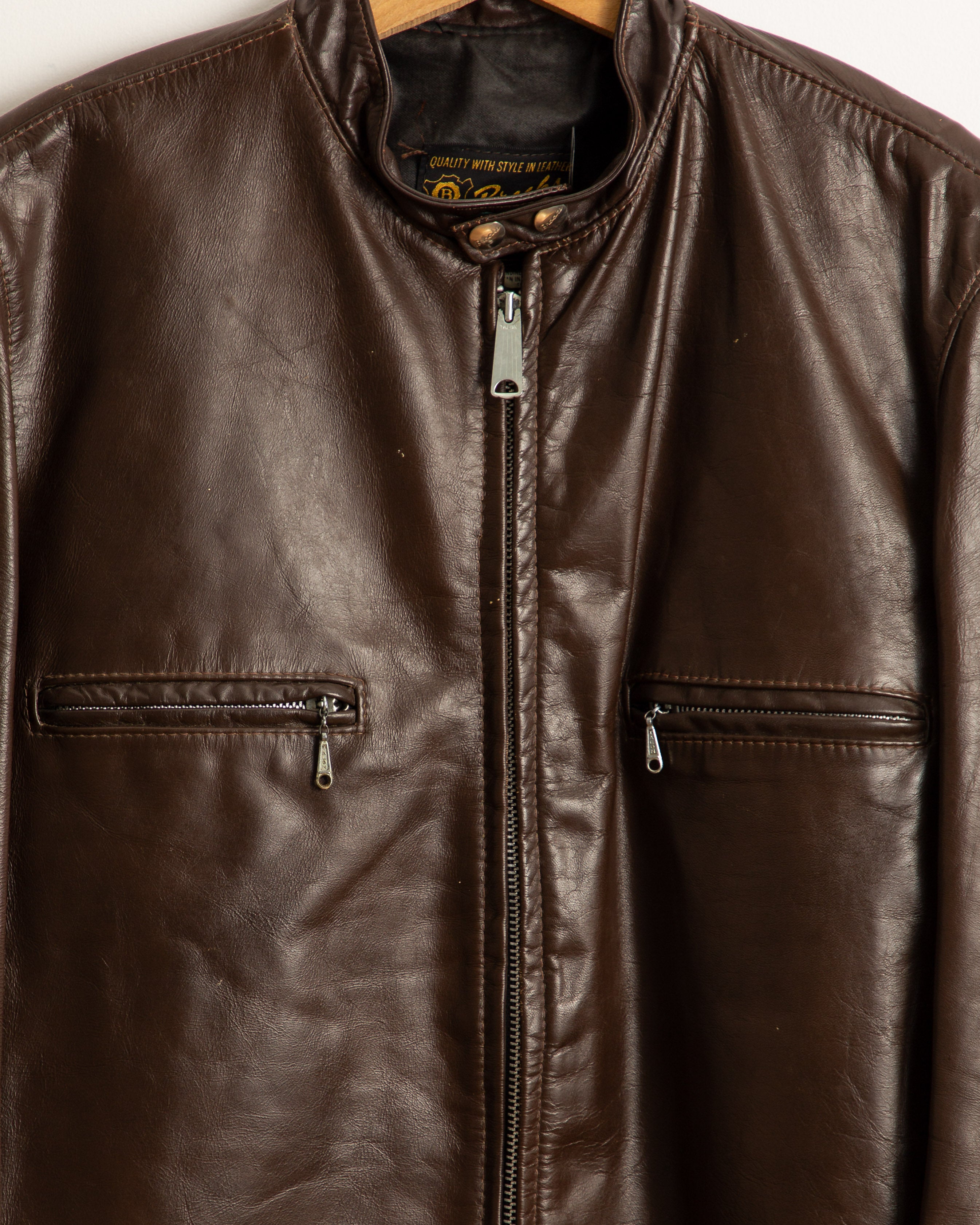 Vintage 60's Brooks Gold Label Cafe Racer Leather Motorcycle