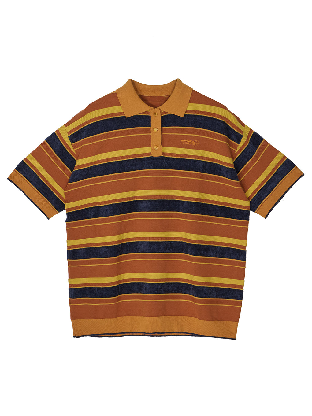 MULTI BORDER LOGO KNIT POLO TOP