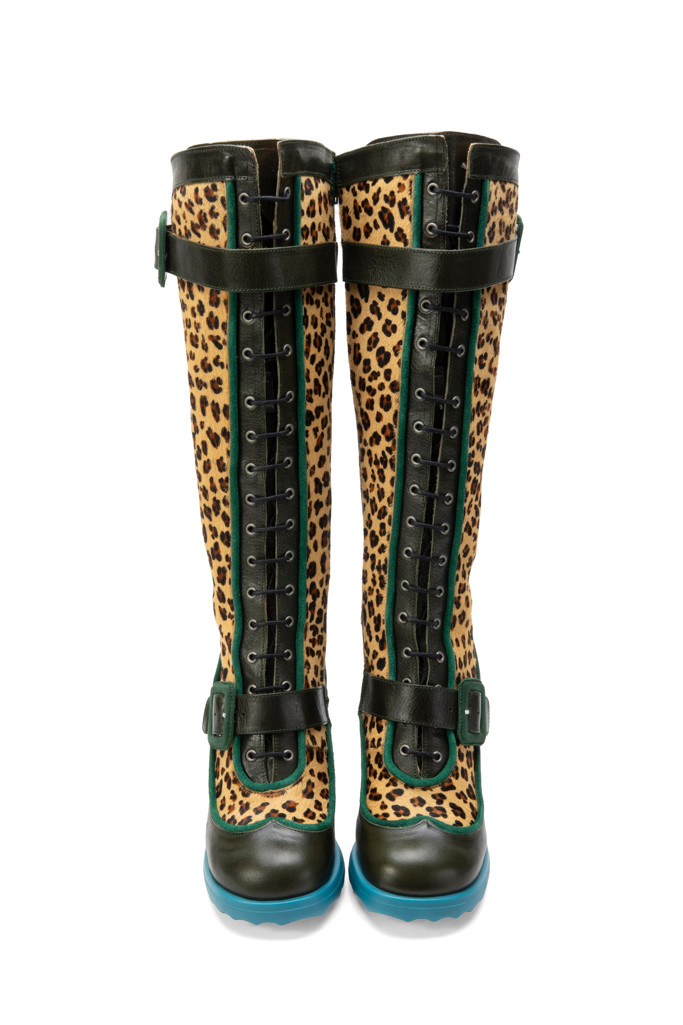 John Fluevog x Anna Sui Sugar Candy Boots - Evergreen Teal