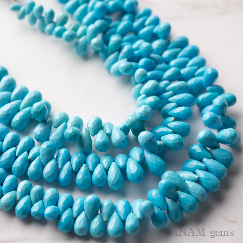 スリーピングビューティーターコイズ ドロップカット｜鮮やかな青が