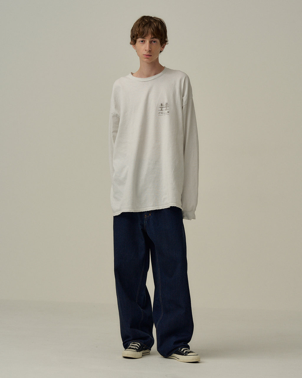 BRIDGE L/S T-SHIRT(WHITE) – ANCELLM