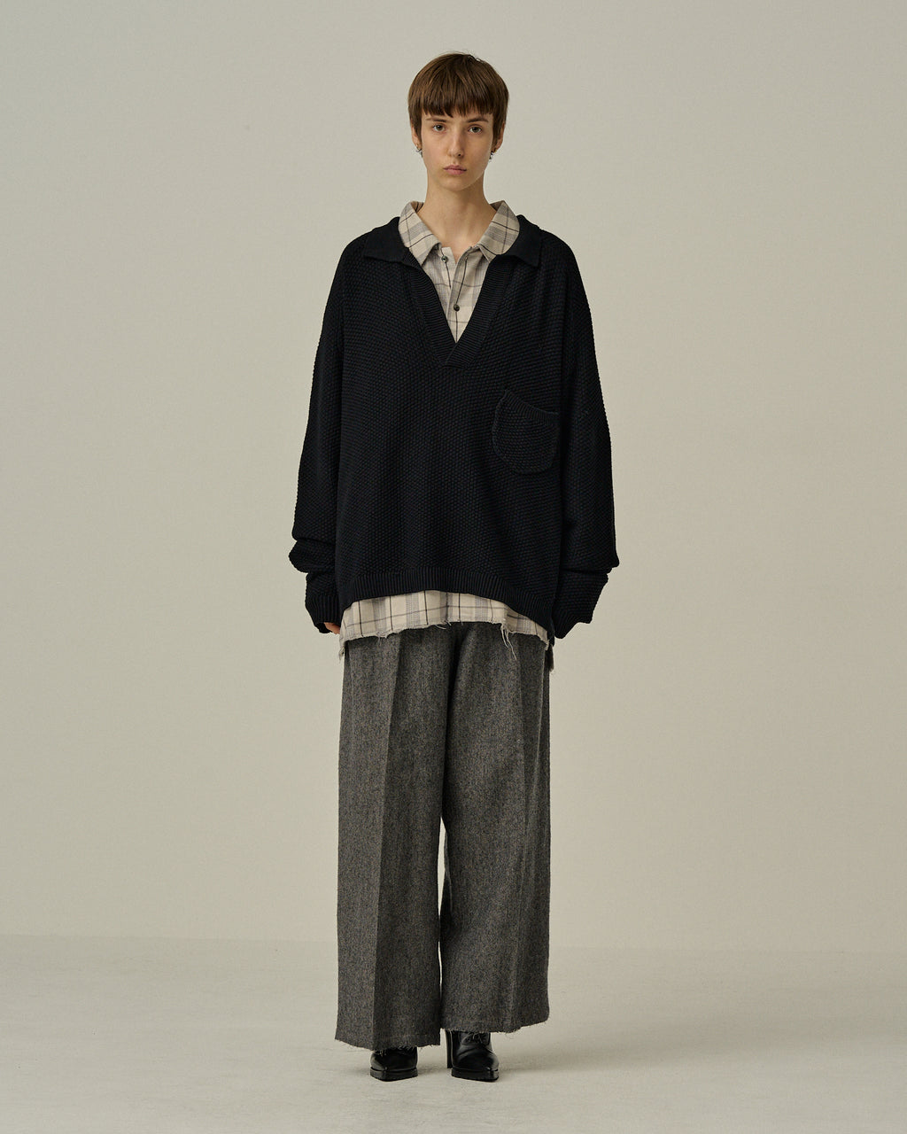 SKIPPER KNIT(BLACK) – ANCELLM