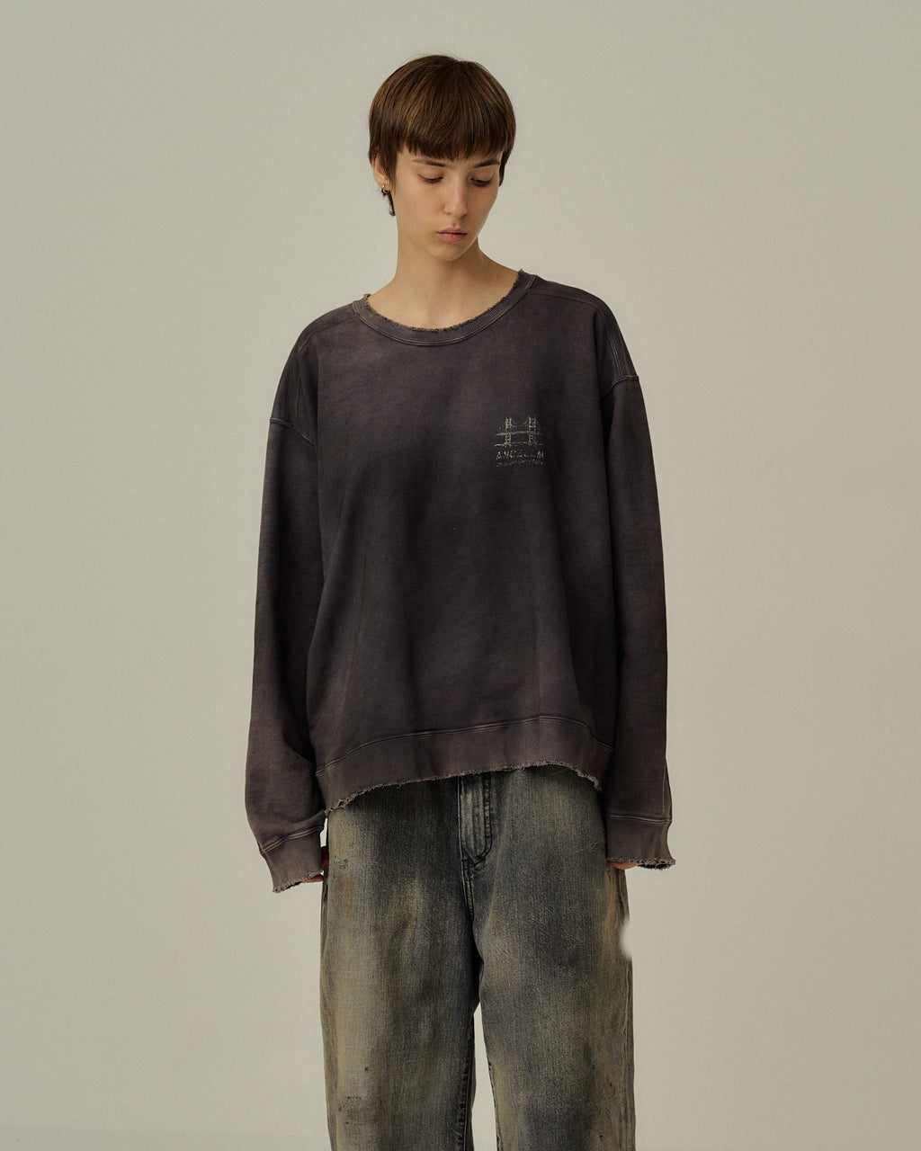 BRIDGE SWEAT SHIRT(BLACK) – ANCELLM