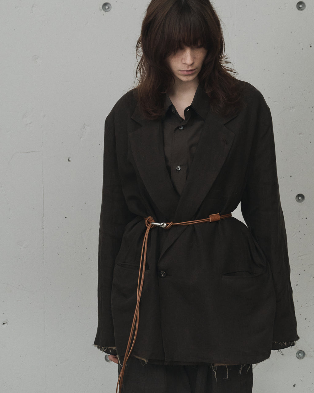 LEATHER ROPE BELT (BROWN) – ANCELLM