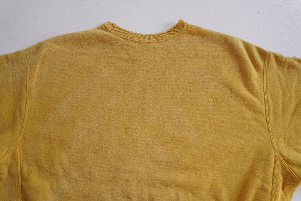 DYED DAMAGE SWEAT SHIRT(MUSTARD) – ANCELLM