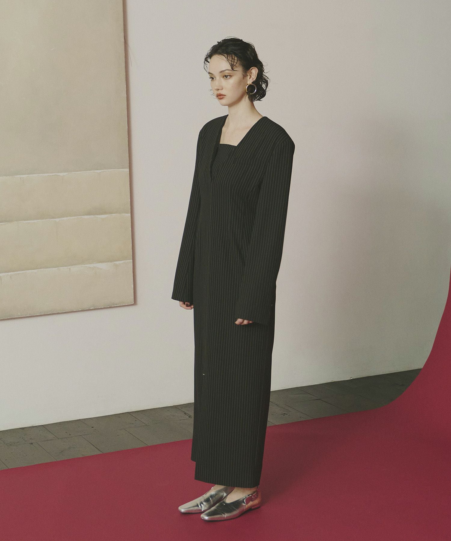 pinstripe tailored bustier dress | ANDRESD