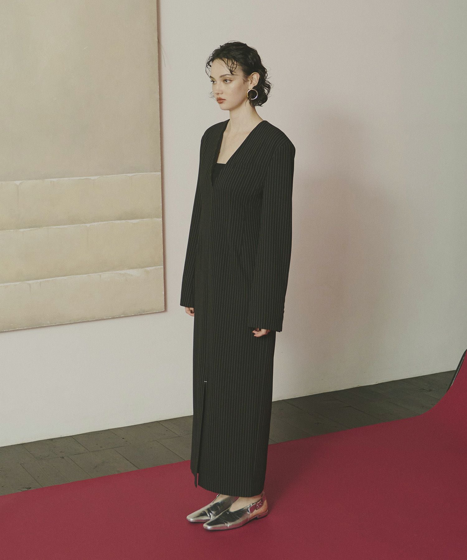 pinstripe tailored bustier dress | ANDRESD