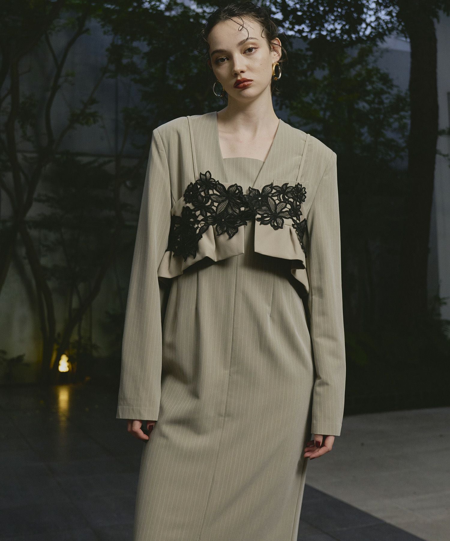 pinstripe tailored bustier dress | ANDRESD