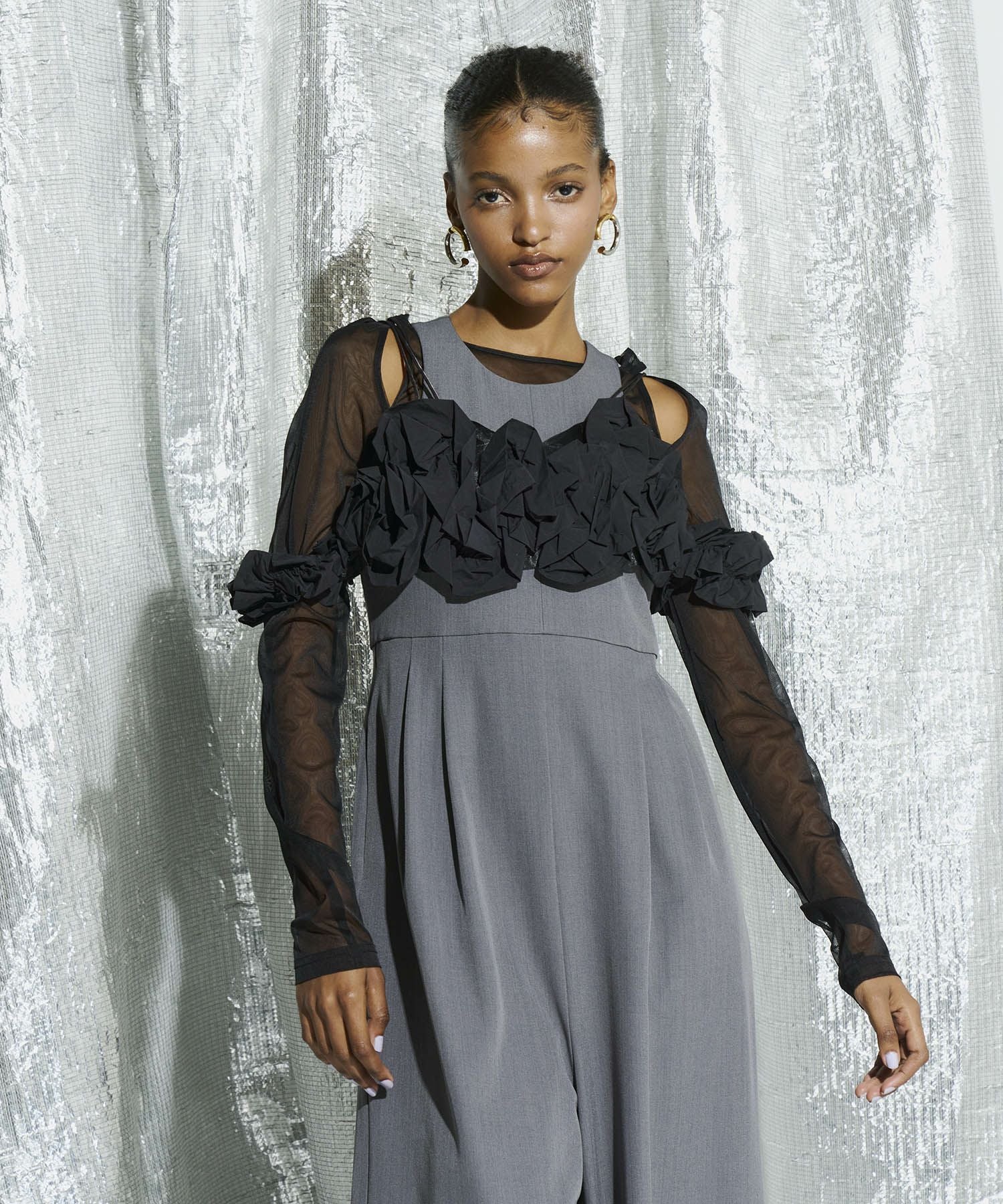 ruffled bustier pants dress | ANDRESD