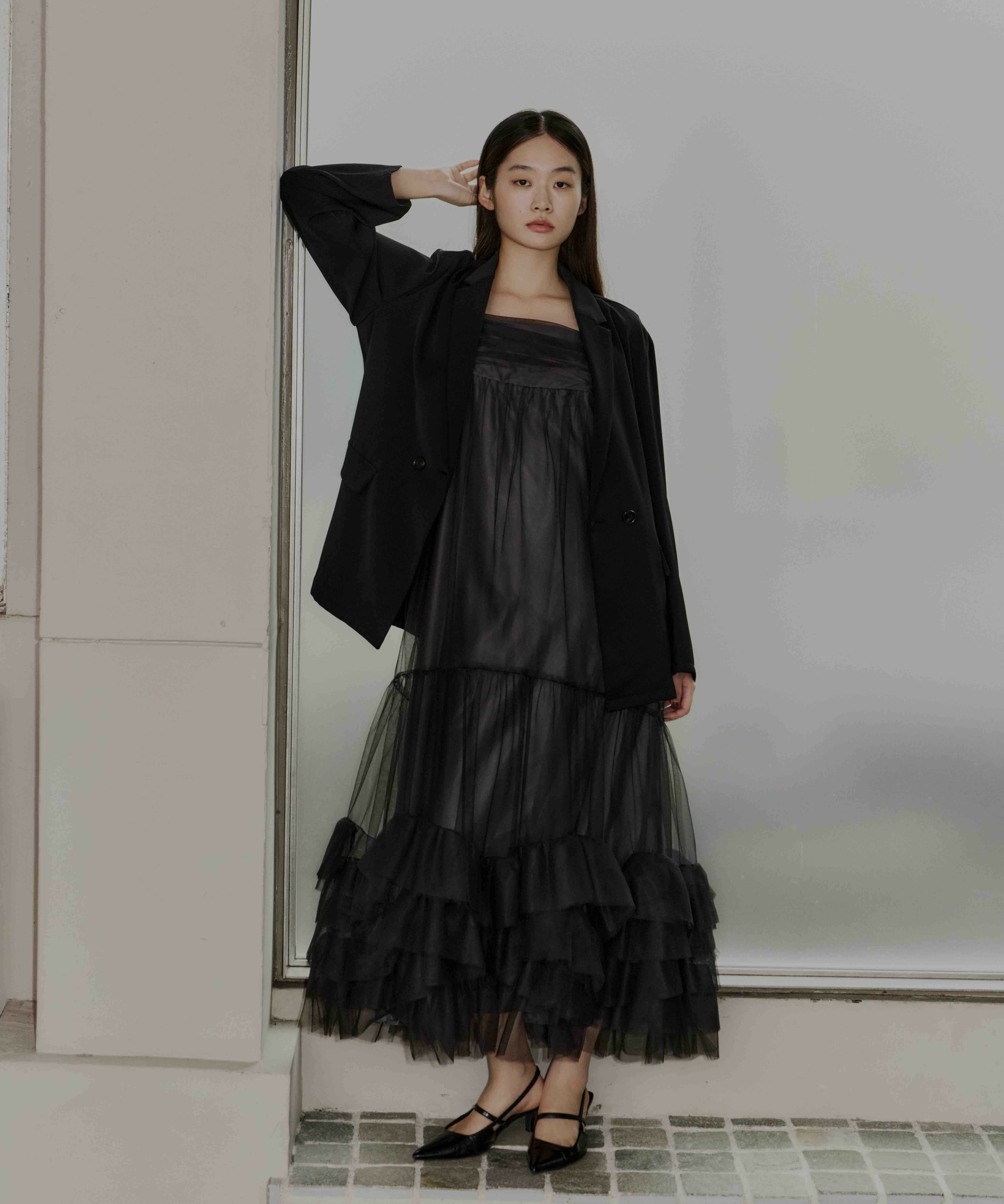 volume tulle jacket set dress | ANDRESD