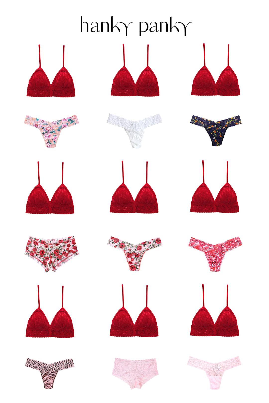 HANKY PANKY シグニチャー レース パッド ブラジャー (レッド)