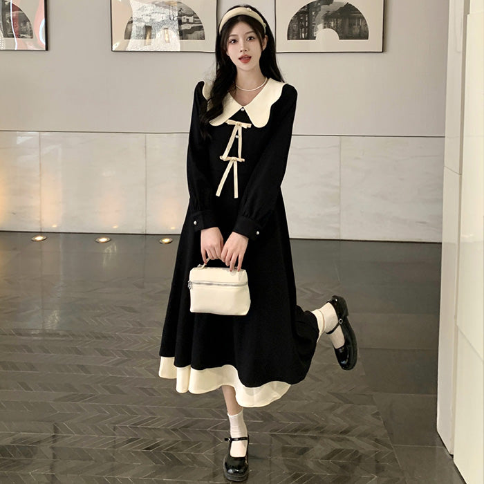 大きいサイズ レディース｜クラシカルリボンカラードール・ワンピース