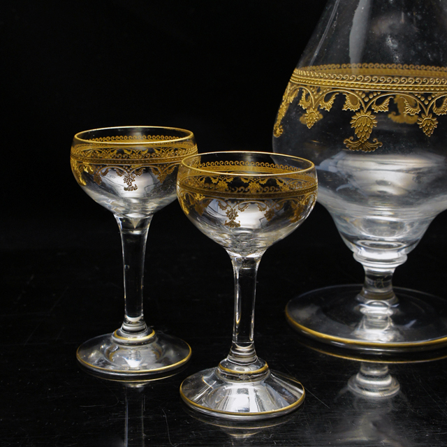 サンルイ「Saint Louis 金彩装飾 リキュールセット（ボトル