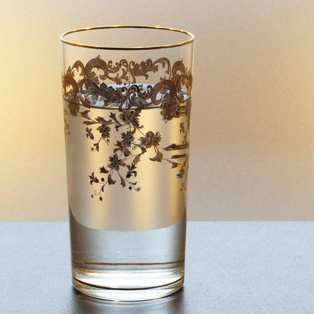 フランス「金彩 ハイボールグラス 高さ14cm（約340ml