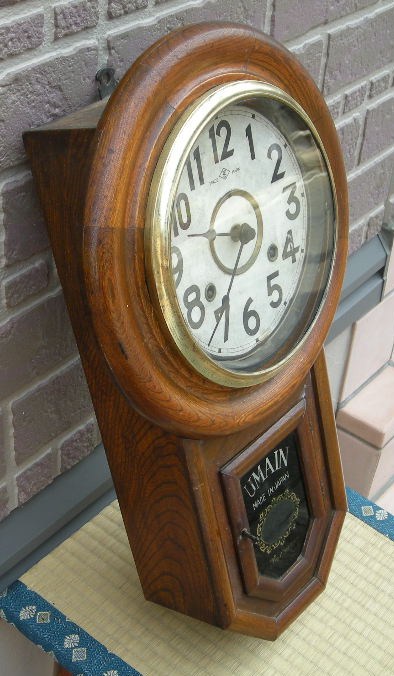 尾張時計・ラウンドドロップ八日まき掛け時計・昭和初期