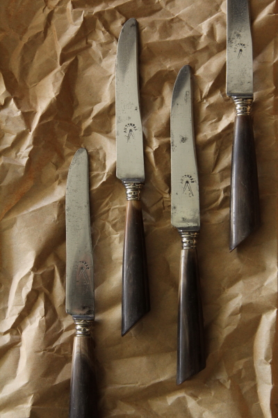 アンティークシルバーデザートナイフ シルバーブレード 19世紀