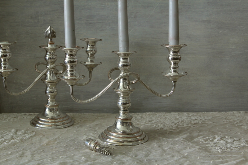 アンティークシルバーキャンデラブラ イギリス キャンドルスティック