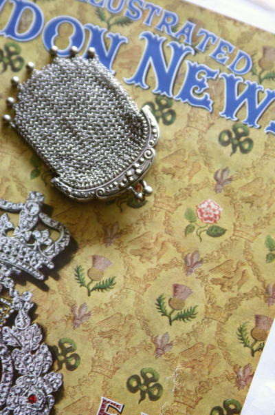 アンティークシルバーメッシュパース ヤドリギ 20170413 【Antiques