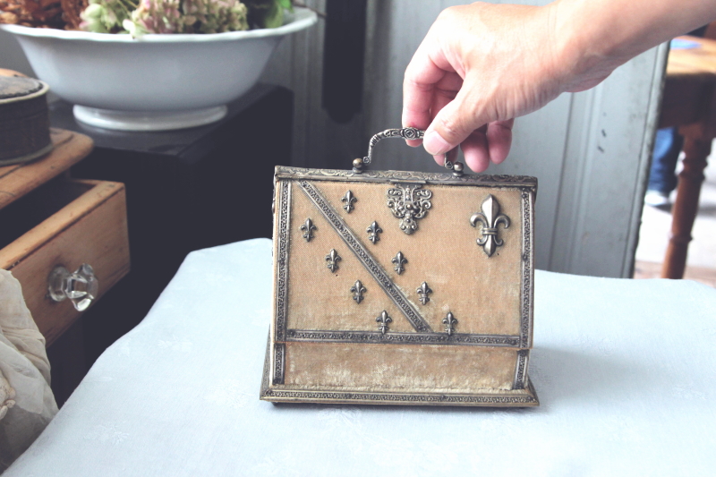 アンティークソーイングボックス 裁縫箱 手芸 メルスリー フランス